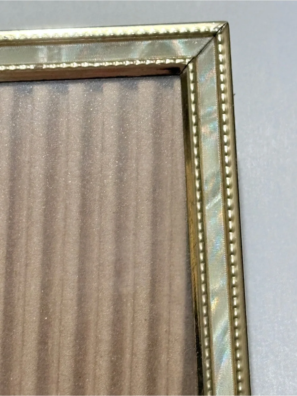 VINTAGE Mother of Pearl 5X7 Frame Easel Holographic Stands Metal